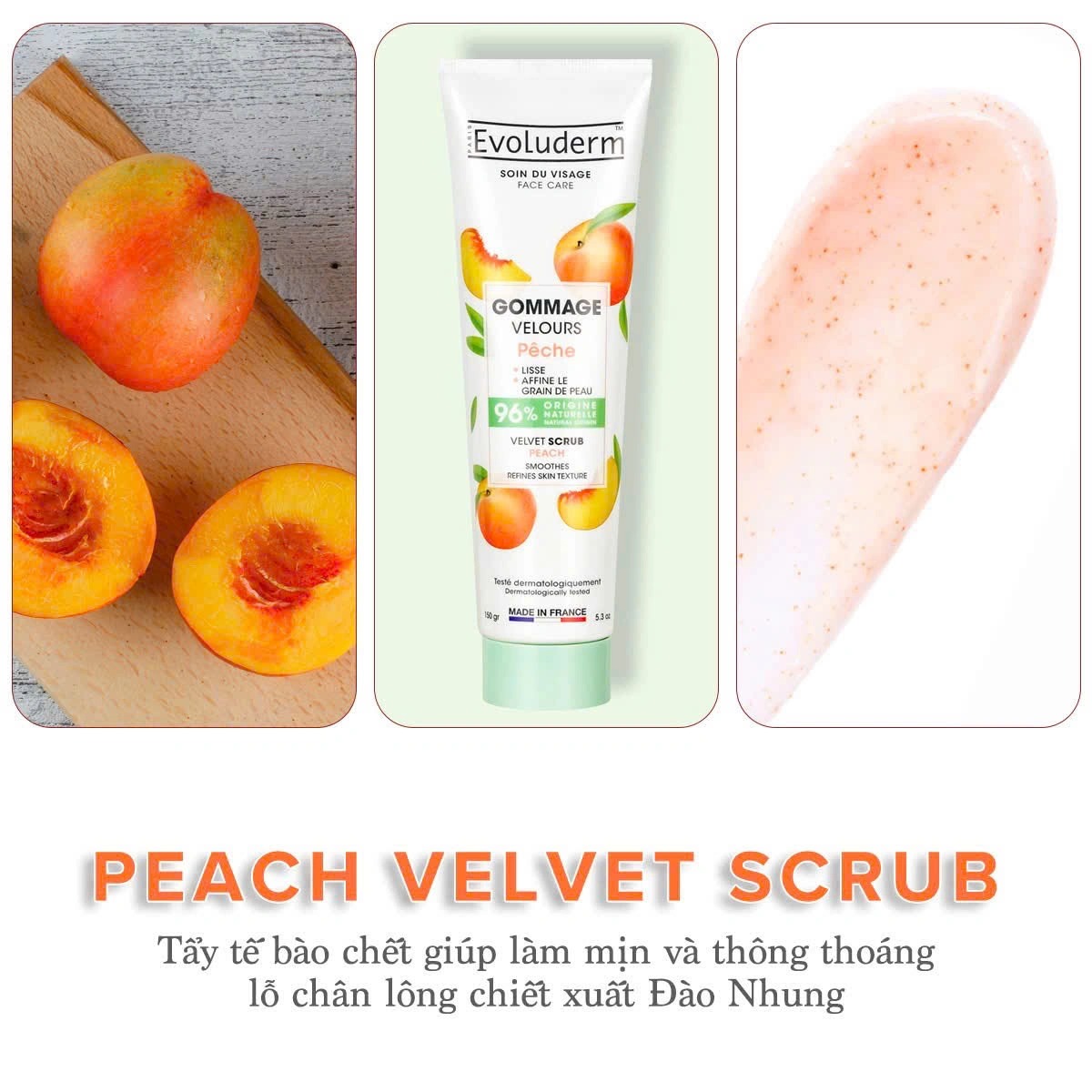 Tẩy tế bào chết dưỡng ẩm da mặt Evoluderm 150g