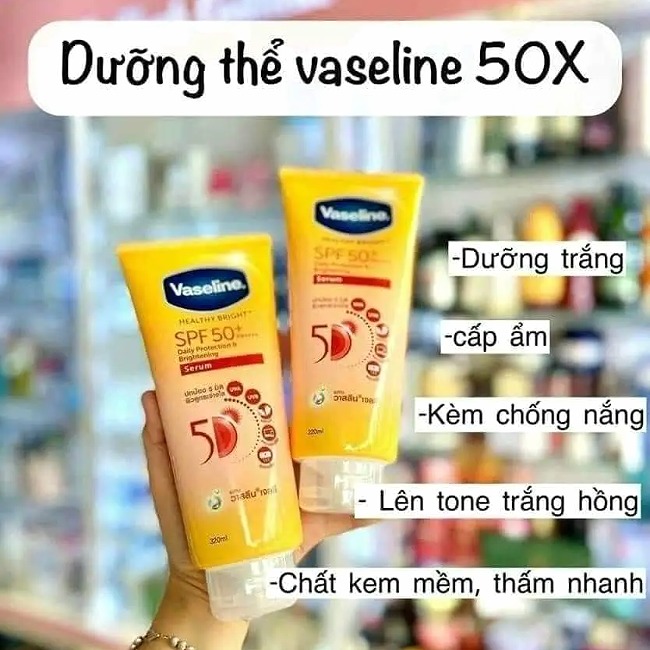 Tinh Chất Dưỡng Thể Vaseline Healthy Bright Sun SPF 50+ PA++++ 300ml