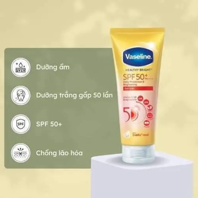 Tinh chất dưỡng thể Vaseline Healthy Bright Sun + Pollution Protection SPF 50+ PA++++70ml