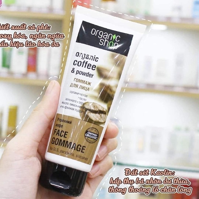 Tẩy tế bào chết da mặt Coffe Organic chiết xuất từ cà phê Chính hãng Nga 75ml