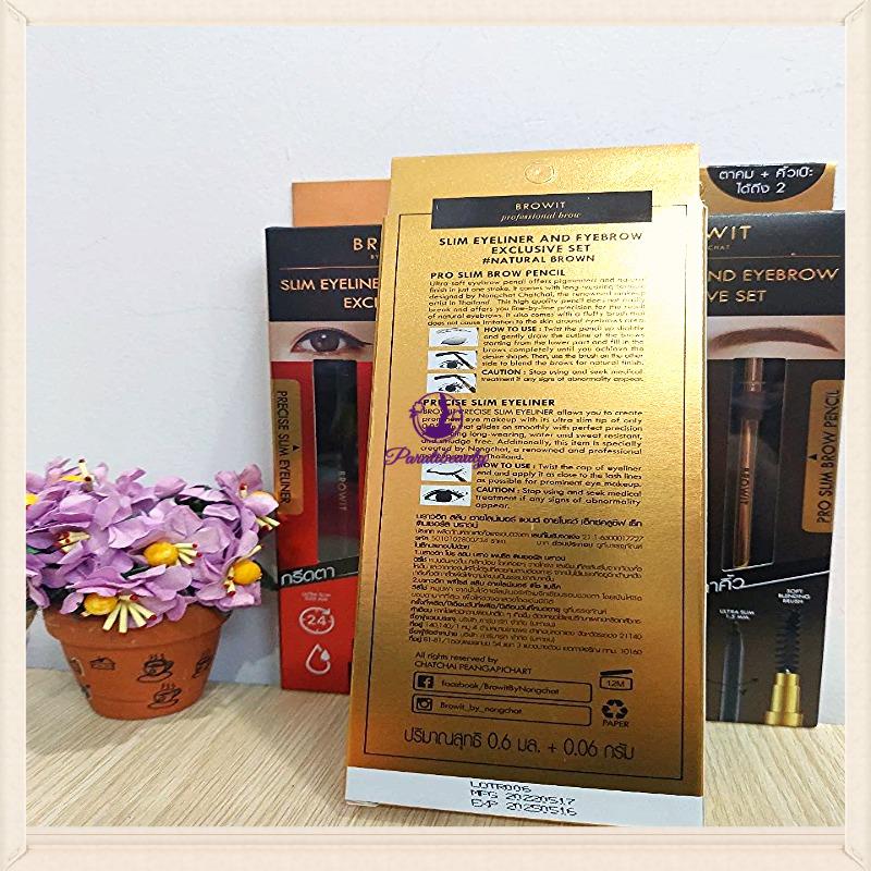 16.2 Kẻ Mày + Mí Mắt Không Lem Browit Slim Eyeliner And Eyebrow Exclusive  2in1