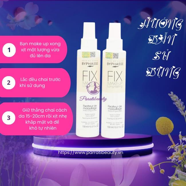 Xịt Khoá Lớp Nền Byphasse Fix Make Up Long Lasting 150ml