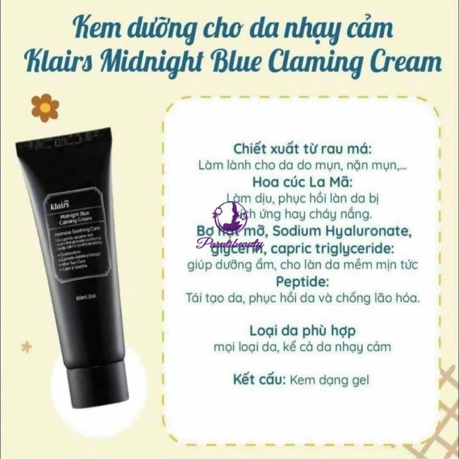 {Đêm}Kem Dưỡng Ẩm Klairs Làm Dịu & Phục Hồi Da Ban Đêm Hàn Quốc 60ml