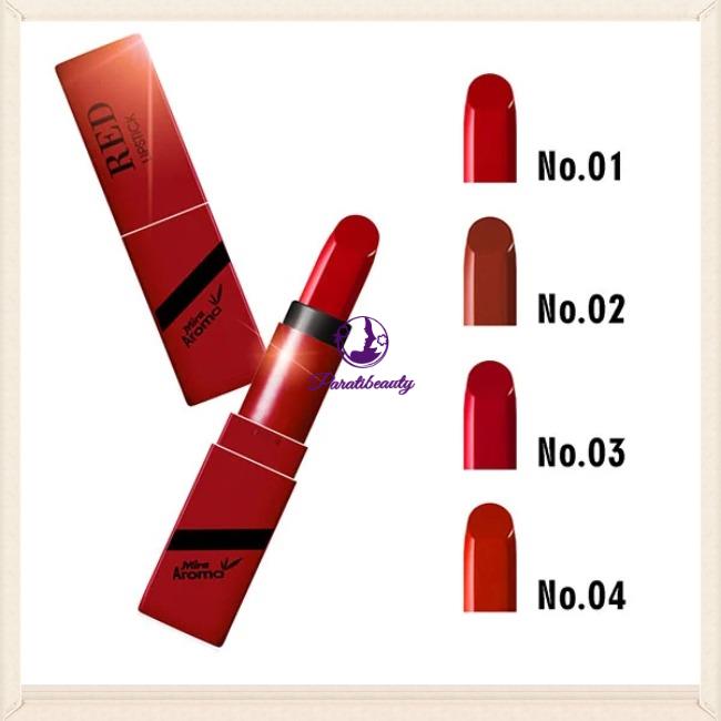 Son Môi Dạng Thỏi Dưỡng Ẩm Mira Aroma Red Lipstick # 01 2.2g