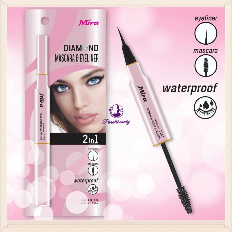 Bút Kẻ Mí Và Mascara Đen Dày, Dài Mi Kim Cương Mira