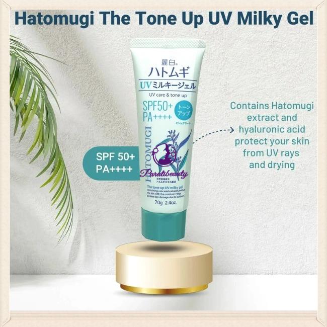 Gel Chống Nắng Màu Bạc Hà Hatomugi UV Care & Tone Up SPF50+ PA+++70g