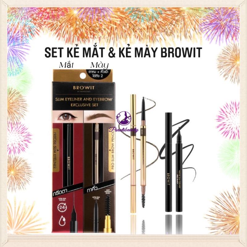 Kẻ Mày + Mí Mắt Không Lem Browit Slim Eyeliner And Eyebrow Exclusive  2in1
