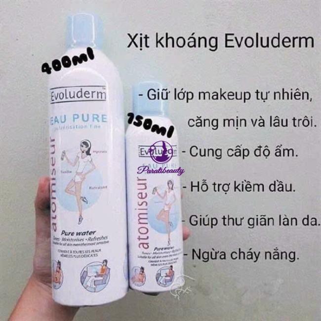 Xịt Khoáng Cấp Nước, Dưỡng Ẩm Evoluderm Atomiseur Eau Pure