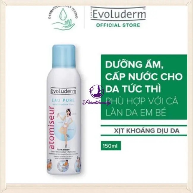 Xịt Khoáng Cấp Nước, Dưỡng Ẩm Evoluderm Atomiseur Eau Pure