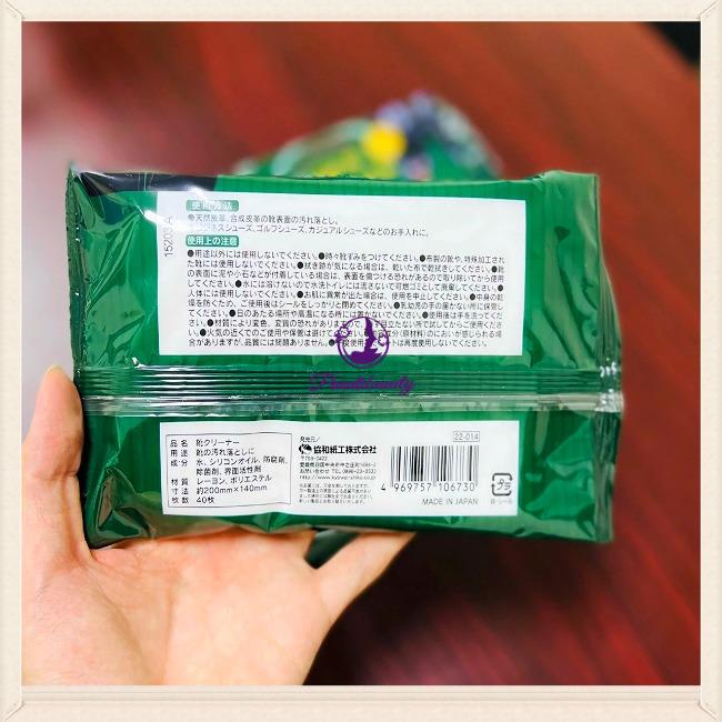 16.13 Bịch 40 Giấy Ướt Làm Sạch Giày Da, Túi Da Nhật Bản