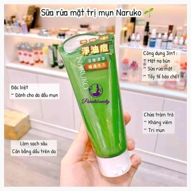 Sữa Rửa Mặt Bùn Hỗ Trợ Giảm Mụn Chiết Xuất Tràm Trà Naruko 120g G