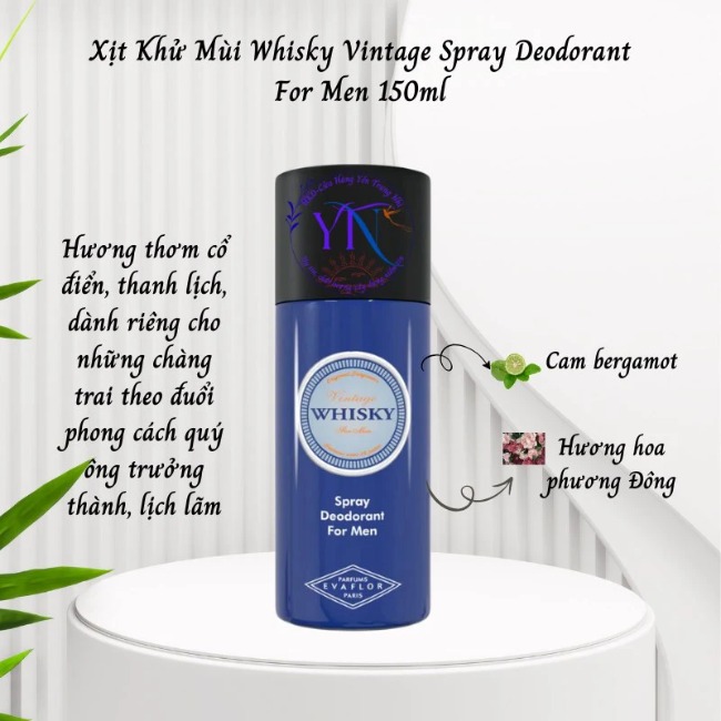 18.2.Xịt khử mùi Evaflor Whisky 150ml