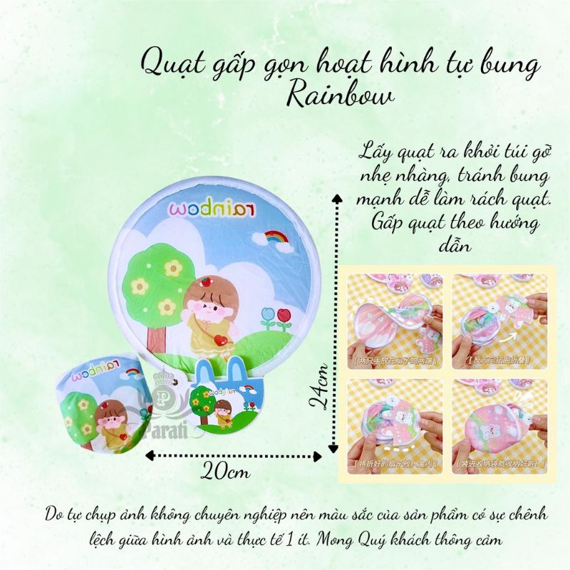 Quạt gấp gọn hoạt hình tự bung