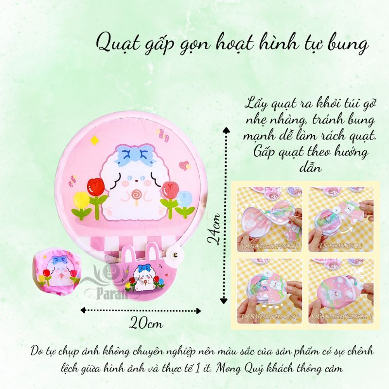 Quạt gấp gọn hoạt hình tự bung