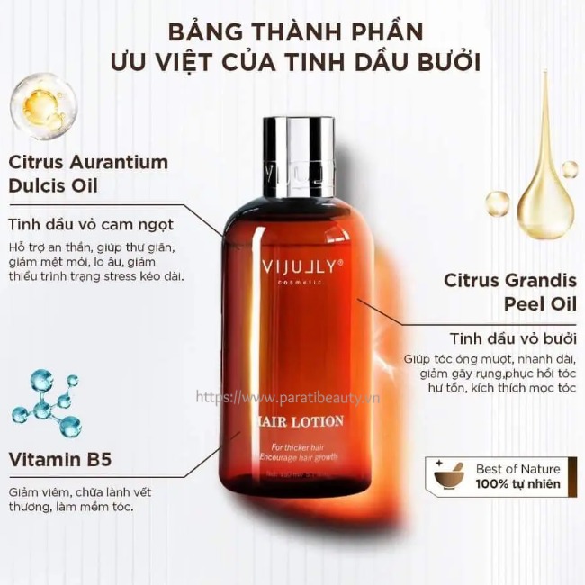 Xịt Tinh Dầu Bưởi  Vijully Hair Lotion 100ml