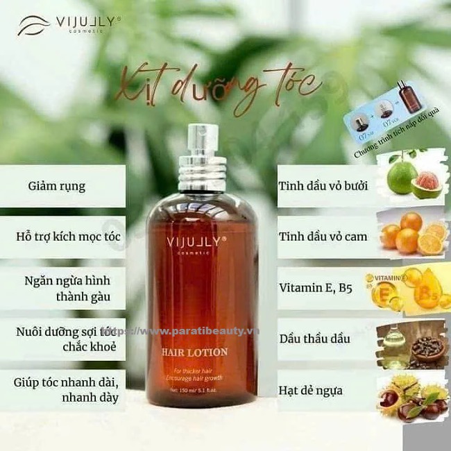 Xịt Tinh Dầu Bưởi  Vijully Hair Lotion 100ml