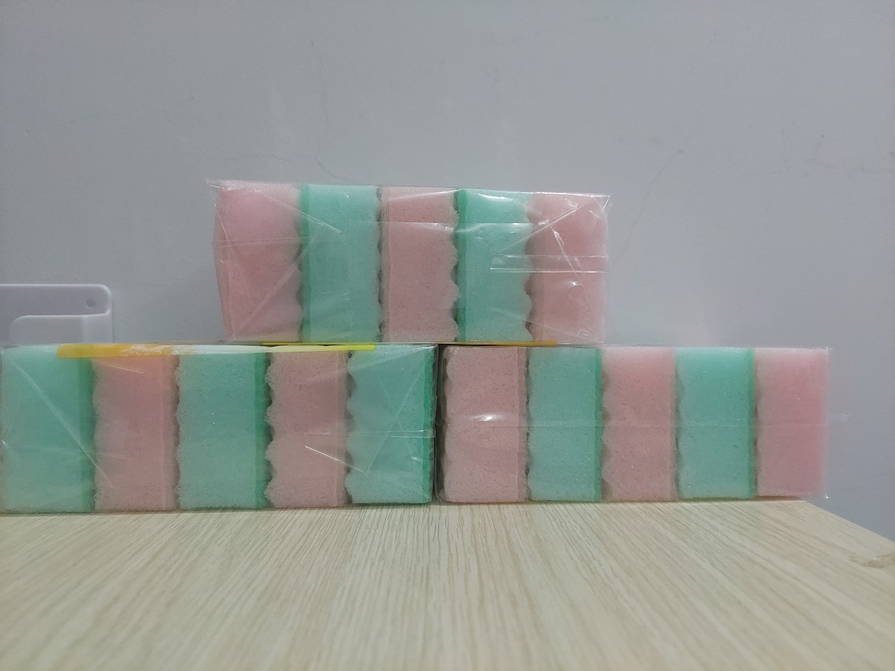 Set  5 Miếng Xốp Rửa Chén Bát Tạo Bọt Một Mặt Ráp Nội Địa Nhật