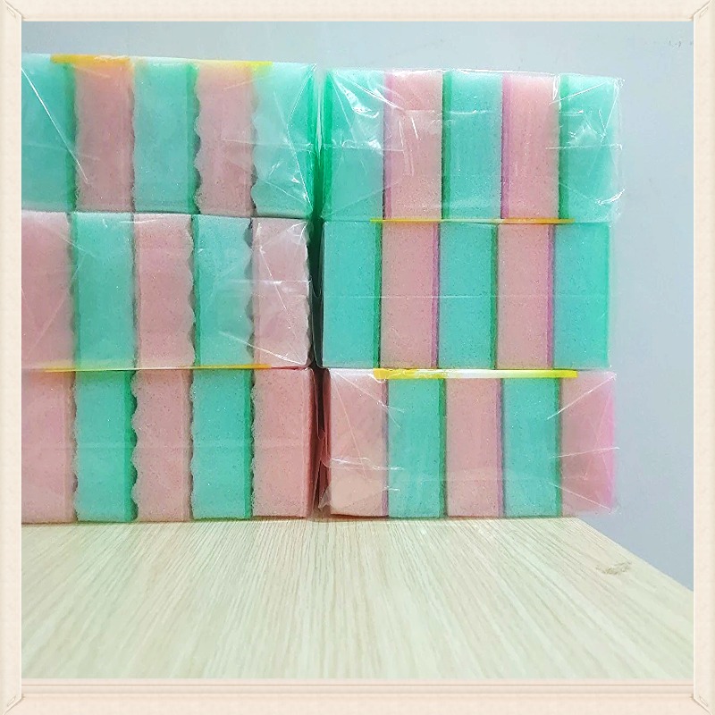 Set  5 Miếng Xốp Rửa Chén Bát Tạo Bọt Một Mặt Ráp Nội Địa Nhật