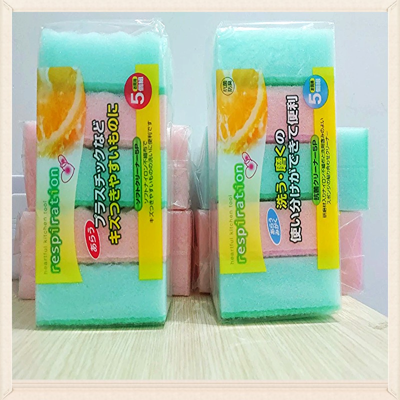 Set  5 Miếng Xốp Rửa Chén Tạo Bọt