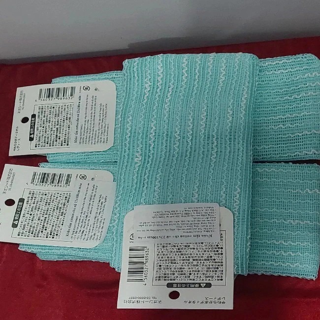 Khăn tắm cotton cho nữ 23x100cm màu xanh