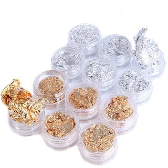Nhũ giấy vàng bạc set 12 ô