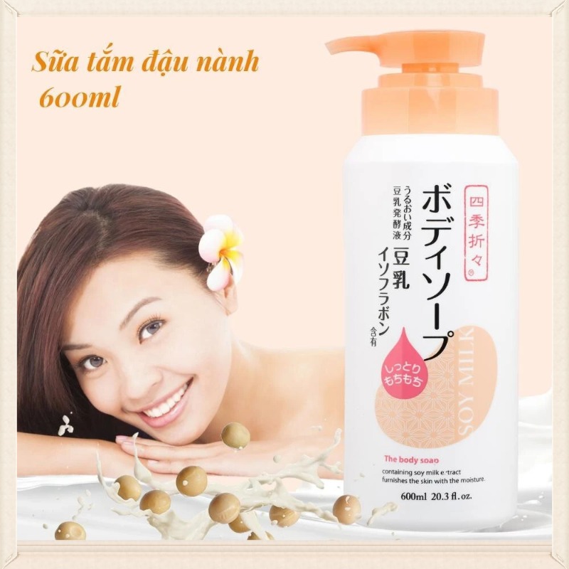 Sữa Tắm KUMANO Chiết Xuất Đậu Nành Soy Milk The Body Soap  600ml