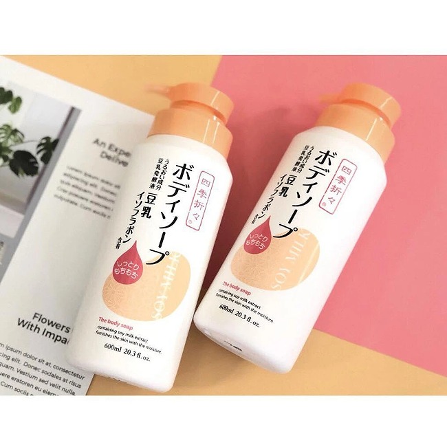 Sữa Tắm Chiết Xuất Đậu Nành Kumano Soy Milk The Body Soap Nhật Bản 600ml