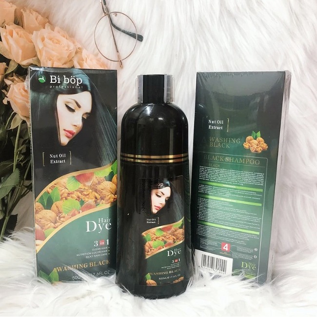 Dầu gội phủ bạc BIBOP màu đen nâu 3in1 500ml