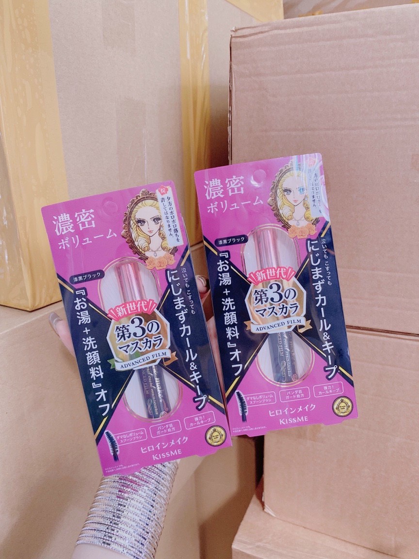 Mascara Dưỡng Dày Và Dài Mi Đen Kissme Volume & Curl Mascara Advanced Film  #01 Jet Black Black 4.5g