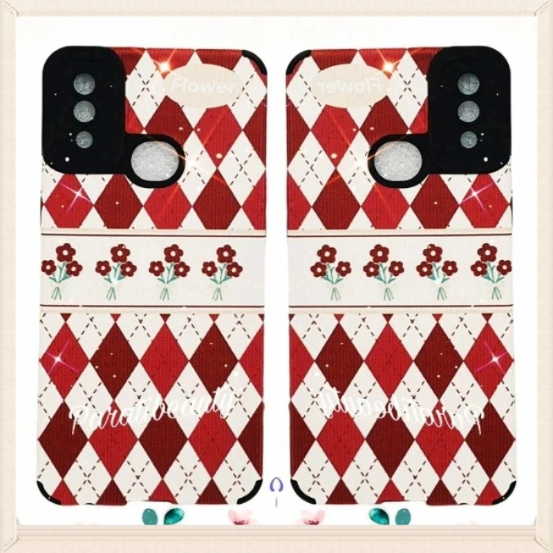 Ốp Lưng Điện Thoại Mềm Họa Tiết Caro Trắng-Đỏ Cho Sam Sung A10S