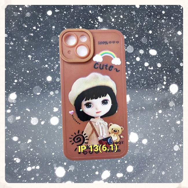 Ốp Lưng Điện Thoại TPU Hình Cô Gái Dễ Thương Cho Iphone