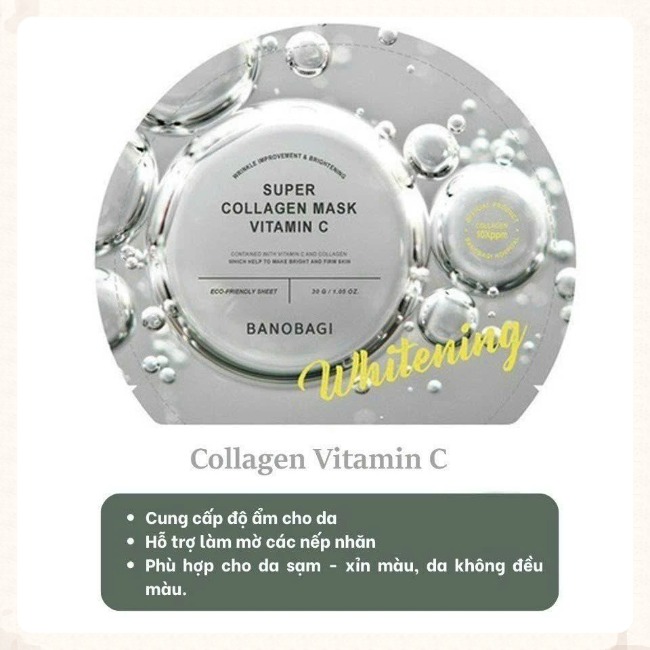 Miếng Mặt N.ạ Giấy Banobagi Mask Super Collagen Stem Cell Vitamin
