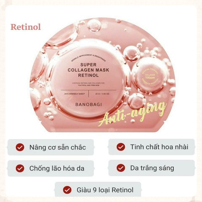 Miếng Mặt N.ạ Giấy Banobagi Mask Super Collagen Stem Cell Vitamin
