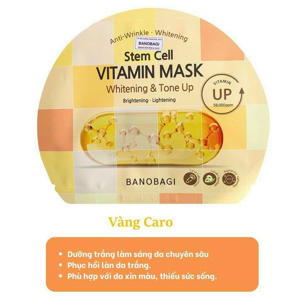 Miếng Mặt N.ạ Giấy Banobagi Mask Super Collagen Stem Cell Vitamin