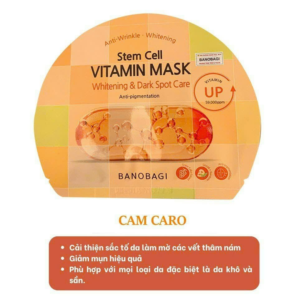 Miếng Mặt N.ạ Giấy Banobagi Mask Super Collagen Stem Cell Vitamin