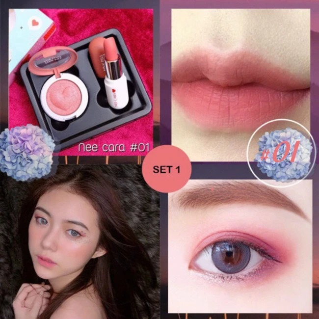 Set Son - Phấn Mắt Nee Cara Pink Pill N402