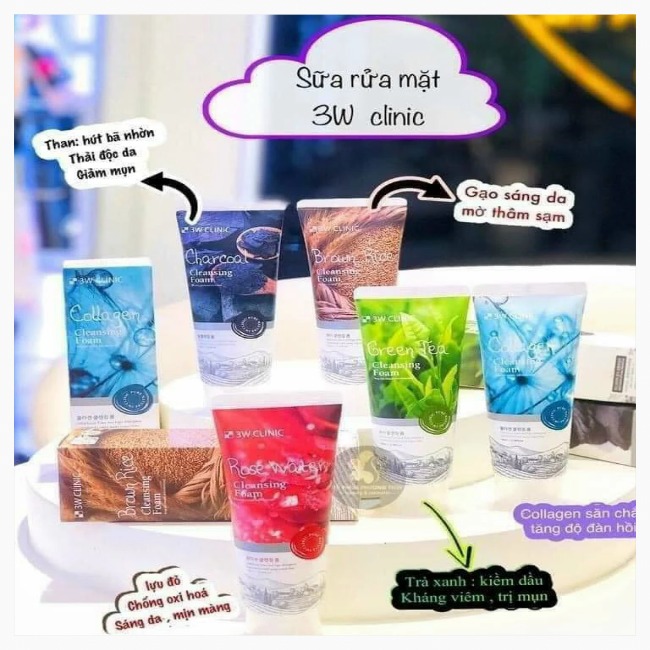 Sữa Rửa Mặt 3W Clinic Cleansing Foam 100ml