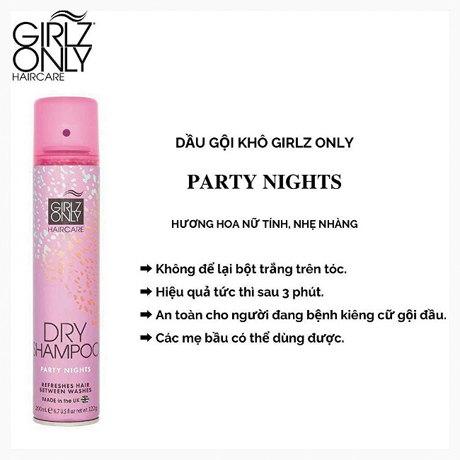 Dầu Gội Khô Girlz Only Dry Shampoo 200ml