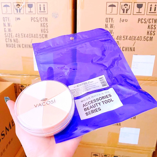 T9. Mút Phấn Ướt Tam Giác Vacosi Collection Pro Makeup BP14 Hộp 6 Miếng