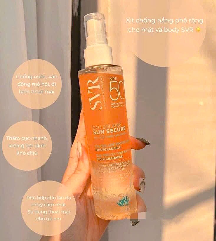 HLK-Xịt Chống Nắng SVR Sun Secure Eau Solaire SPF50+++ 200ml - Pháp