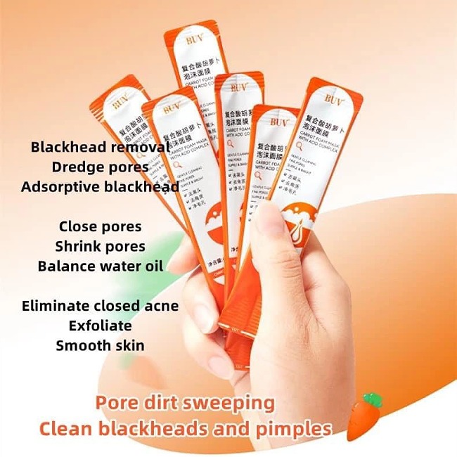 Mặt Nạ Yanfu Tạo Bọt Chiết Xuất Cà Rốt Giảm Mụn Chính Hãng Nội Địa Trung