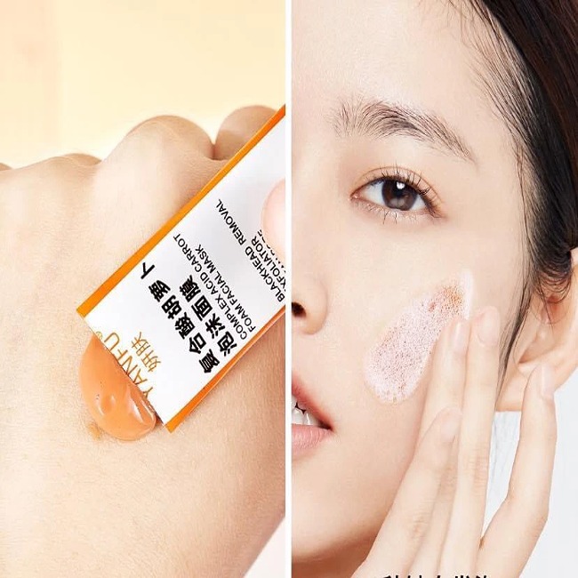 Mặt Nạ Yanfu Tạo Bọt Chiết Xuất Cà Rốt Giảm Mụn Chính Hãng Nội Địa Trung