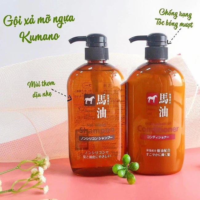 Dầu Gội, Xả Kumano Cosmetics Chiết Xuất Từ Dầu Ngựa  600ml