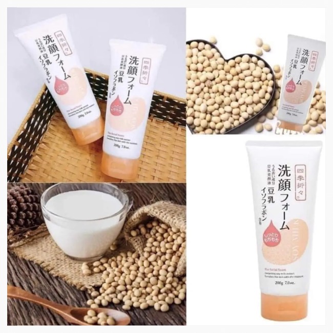 Sữa Rửa Mặt Chiết Xuất Đậu Nành Kumano Soy Milk The Facial Foam 200g