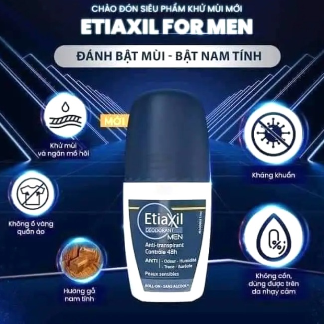 Lăn Khử Mùi Etiaxil Men Antiperspirant Antiperspirant Control 48h 50ml