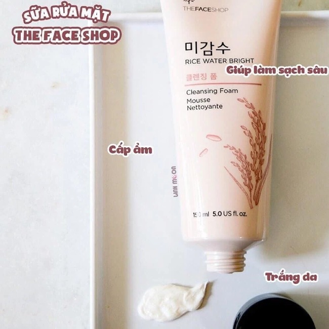 Sữa Rửa Mặt Chiết Xuất Sữa Gạo Không Hạt The Face Shop Rice Water Bright 150ml G