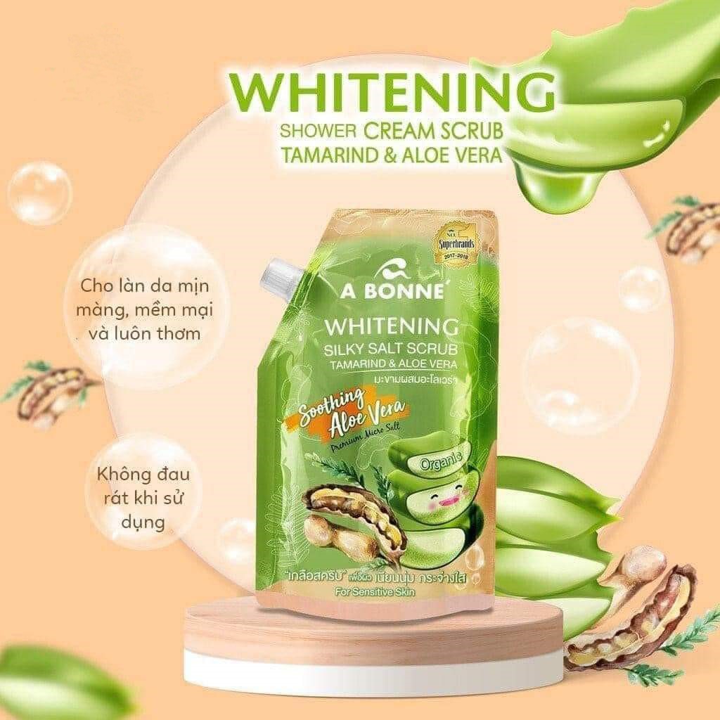 Muối tắm nha đam - me dưỡng ẩm, nâng tone A Bonne Whitening 350g