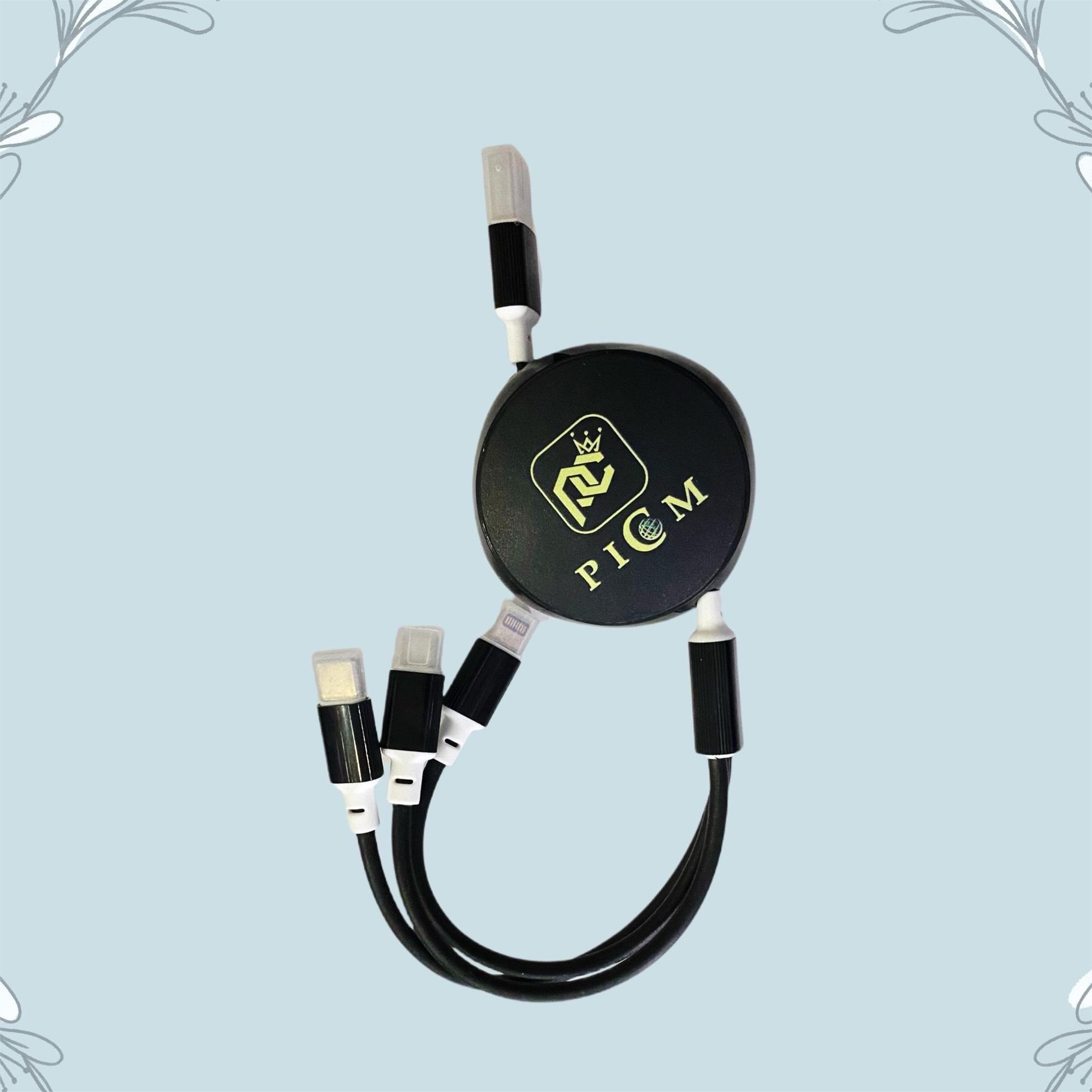 Dây Sạc/ Cáp Rút Kéo Picom 3in1