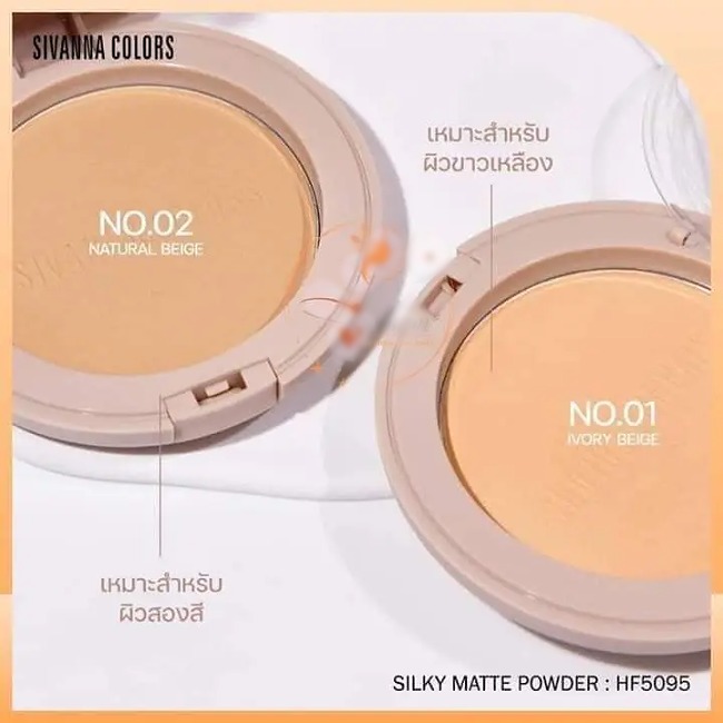 Phấn phủ Dạng Nén Kiềm Dầu Sivanna Colors Silky Matte Powder HF5095