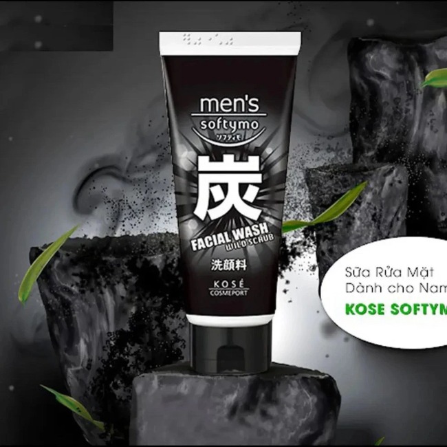 Sữa Rửa Mặt Than Hoạt Tính Cho Nam Kose Men Soflymo 130g